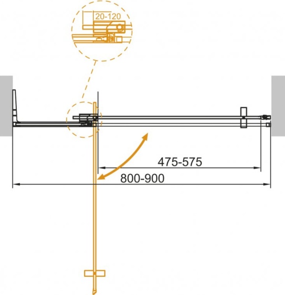 Душевая дверь Cezares Slider SLIDER-B-1-80/90-C-Cr 90 см стекла прозрачные, профиль хром