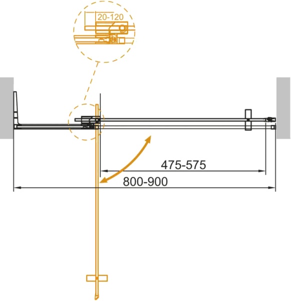Душевая дверь Cezares Slider SLIDER-B-1-80/90-GRIGIO-Cr 90 см стекла тонированные, профиль хром