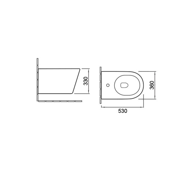 Биде подвесное Vincea Piatti VB1-11G1B фарфор, цвет черный глянцевый