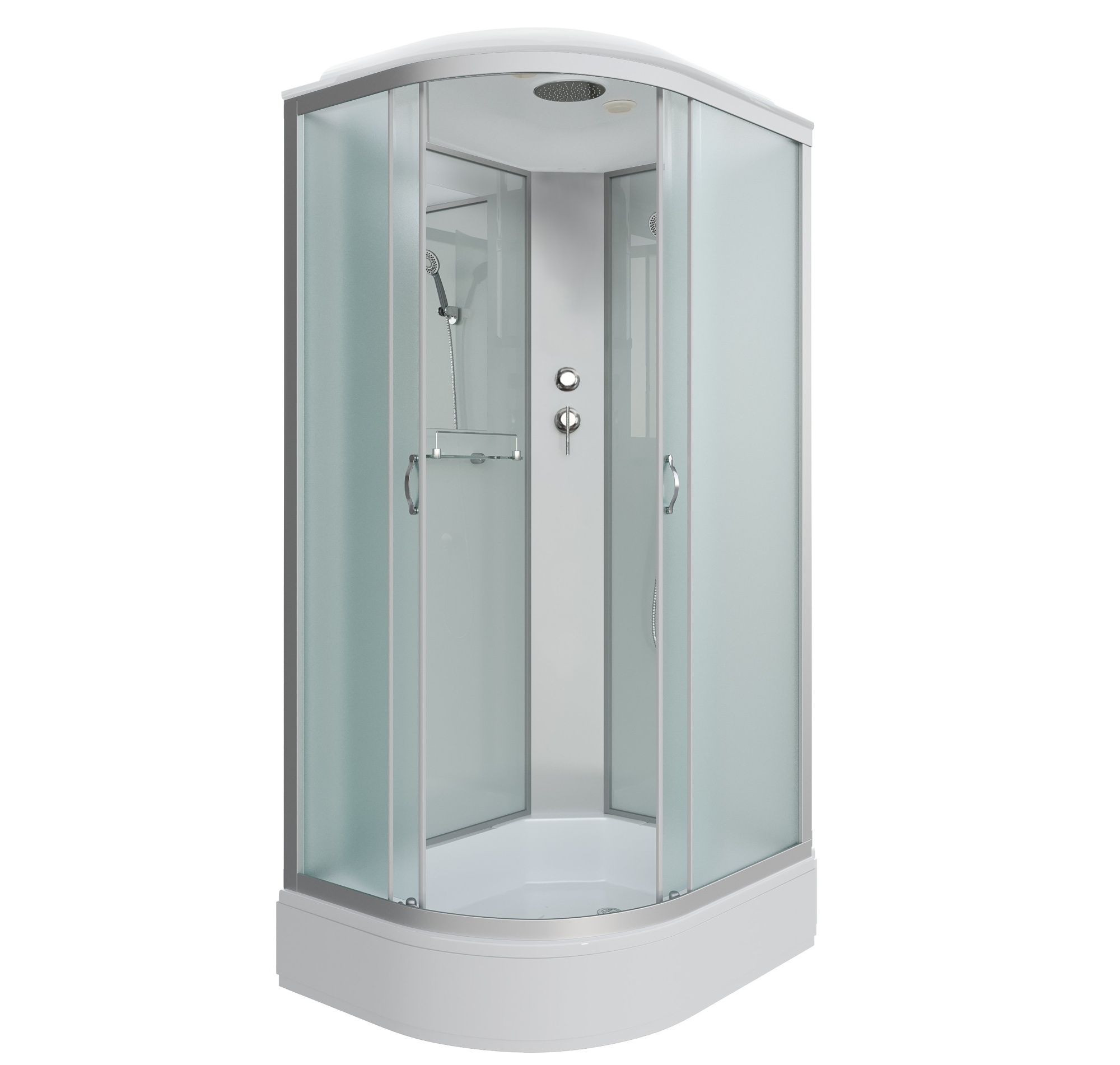 Душевая кабина с крышей Niagara Classic NG-33394-14R асимметричная  130x90 стекла матовые, профиль матовый хром