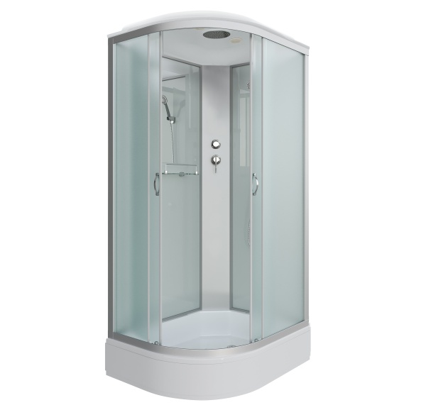 Душевая кабина с крышей Niagara Classic NG-33394-14R асимметричная  130x90 стекла матовые, профиль матовый хром