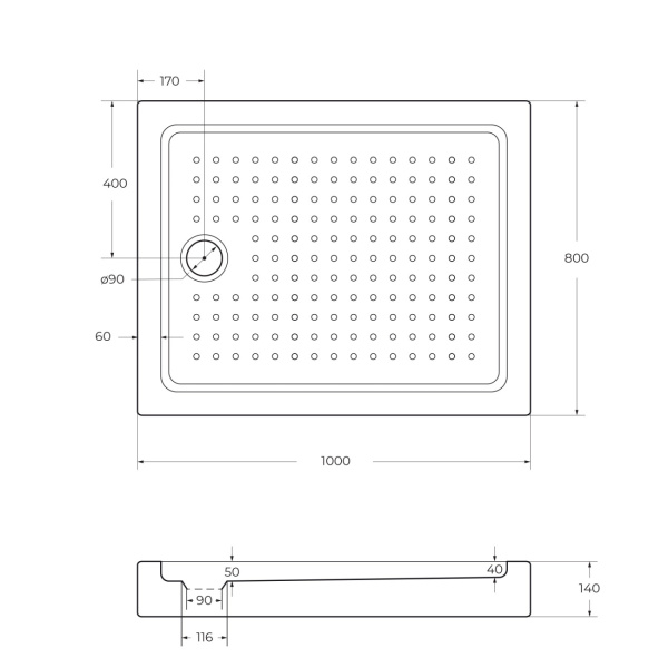 Душевой поддон низкий Cezares Tray TRAY-A-AH-100/80-15-W прямоугольный акрил 100x80 белый