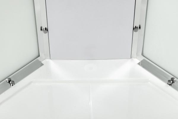 Душевая кабина с крышей AvaCan  L909 четверть круга  90x90 стекла матовые с узором, профиль хром