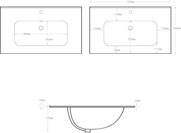 Раковина мебельная прямоугольная Aquanet Flat 00284027 керамика цвет белый