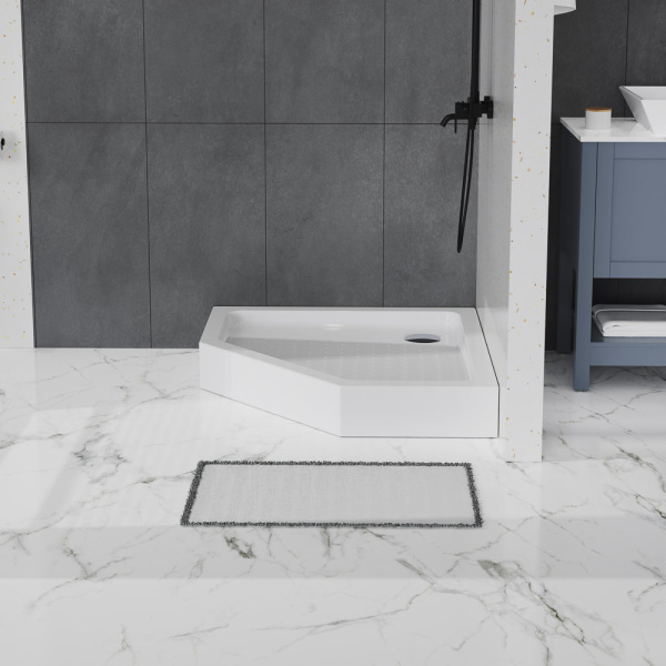 Душевой поддон низкий BelBagno  TRAY-BB-P-90-15-W пятиугольный акрил 90x90 белый