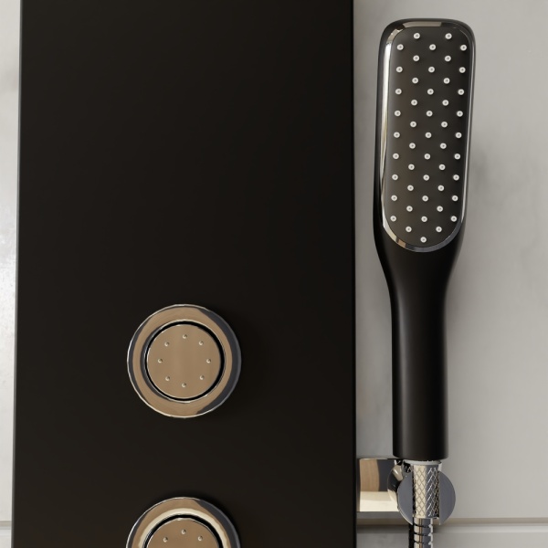 Душевая система со смесителем RGW Shower Panels 21140105-14 монтаж настенная без термостата черный