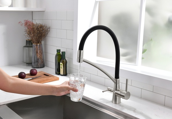 Смеситель для кухни Paulmark Siegen Si213111-NI с подключением к фильтру никель