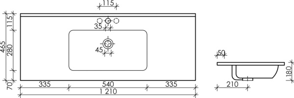 Раковина мебельная прямоугольная Ceramica Nova Element CN7006 фарфор цвет белый