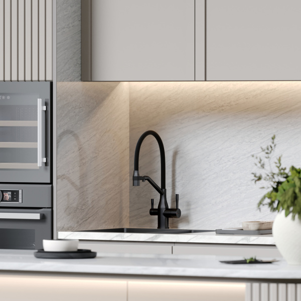 Смеситель для кухни Sancos Orta SC4008MB с подключением к фильтру матовый черный/черный