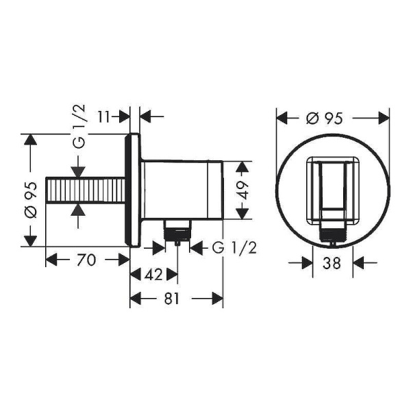 Шланговое соединение с держателем Hansgrohe FixFit 26888000 хром 
