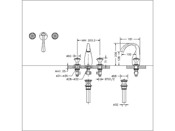 Смеситель для раковины Bravat Swan F24287G-ENG золото