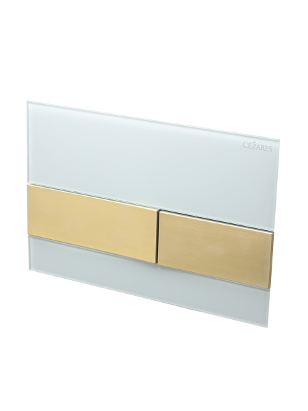 Кнопка смыва механическая Cezares Lux LUX-GB-1-BORO цвет белый-золото