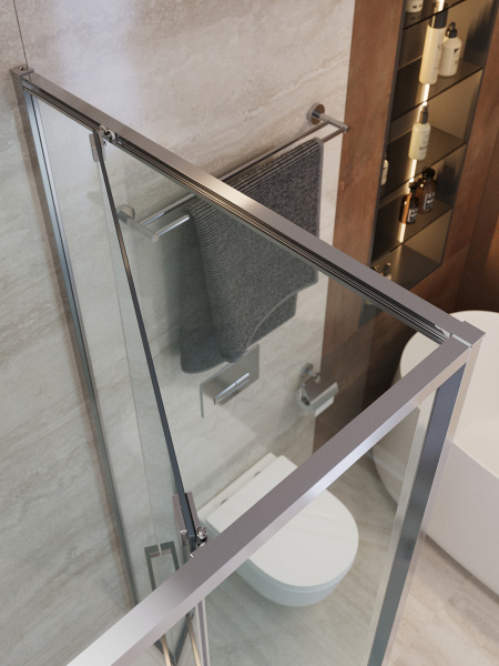 Душевой угол Cezares Lux LUX-AH-FS-1-70/90-C-CR прямоугольный 70x90 стекла прозрачные, профиль хром