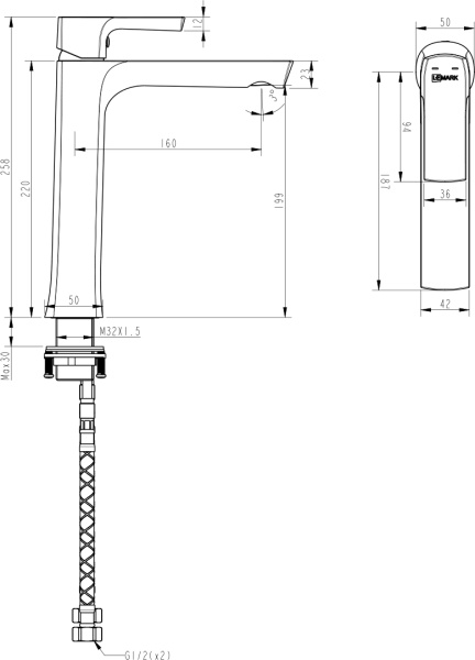 Смеситель для раковины Lemark Ursus LM7209BL черный матовый