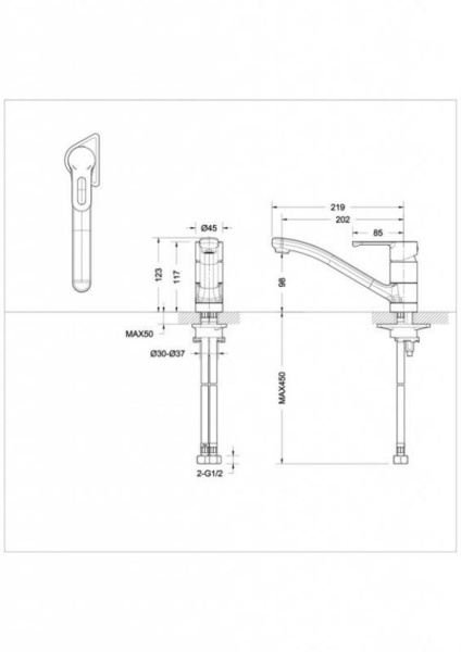 Смеситель для кухни Bravat Stream-D F737163C-1 без подключения к фильтру хром