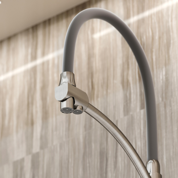 Смеситель для кухни Sancos Eri SC4001BN с подключением к фильтру брашированный никель