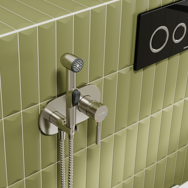 Гигиенический душ Wasserkraft Wern 4238 встраиваемый в стену никель