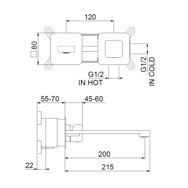 Смеситель для раковины Webert ONE-X OX830611741 белый/сталь
