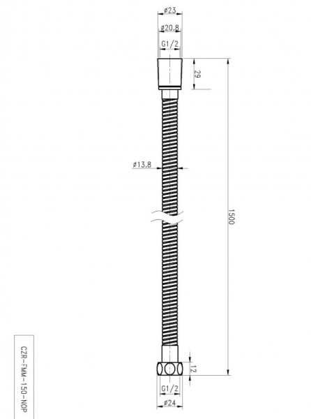 Шланг Cezares Czr CZR-FMM-150-01 хром 