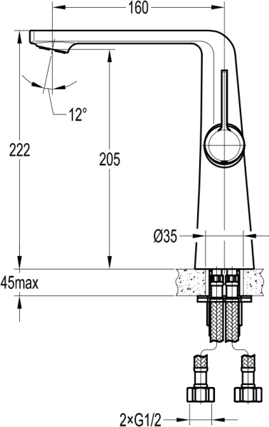 Смеситель для раковины Cezares Globo GLOBO-F-LC-01-W0 