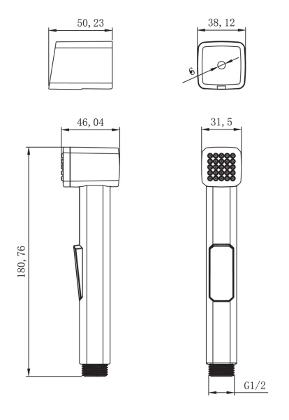Гигиеническая лейка Lemark  LM8076C хром 