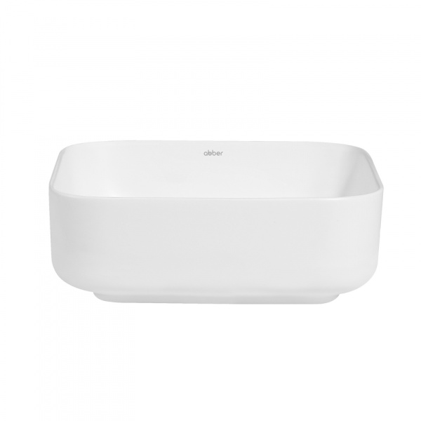 Раковина накладная квадратная  Abber Rechteck AC2211MW фаянс цвет белый матовый