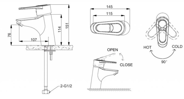 Смеситель для раковины Bravat Loop F1124182CP-RUS хром