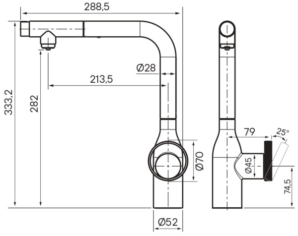 Смеситель для кухни Paulmark Urban Ur213104-NI с подключением к фильтру никель