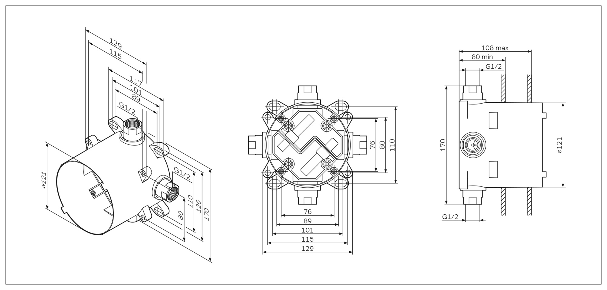 Встраиваемая часть смесителя Am.Pm MultiDock F100100  