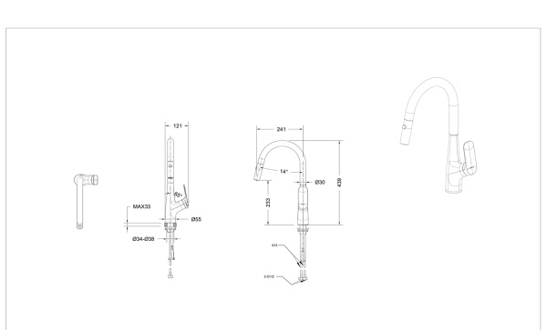 Смеситель для кухни Bravat  F7428563CP-ENG без подключения к фильтру хром