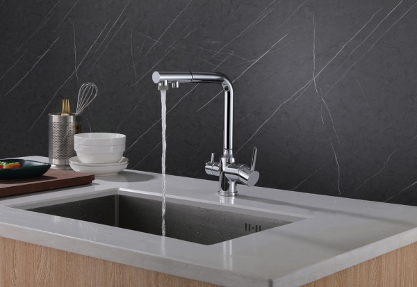 Смеситель для кухни Abber Emotion AF8814 с подключением к фильтру хром