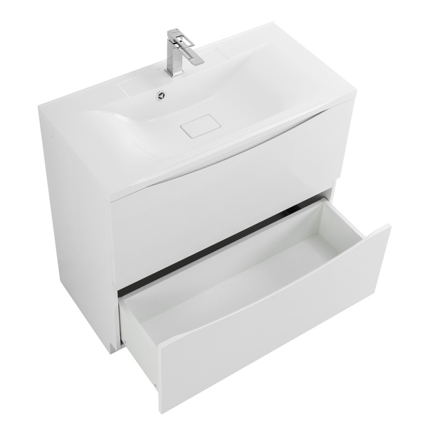 Тумба под раковину напольная BelBagno Marino MARINO-900-2C-PIA-BL-P 90 см  2 ящика цвет Bianco Lucido 
