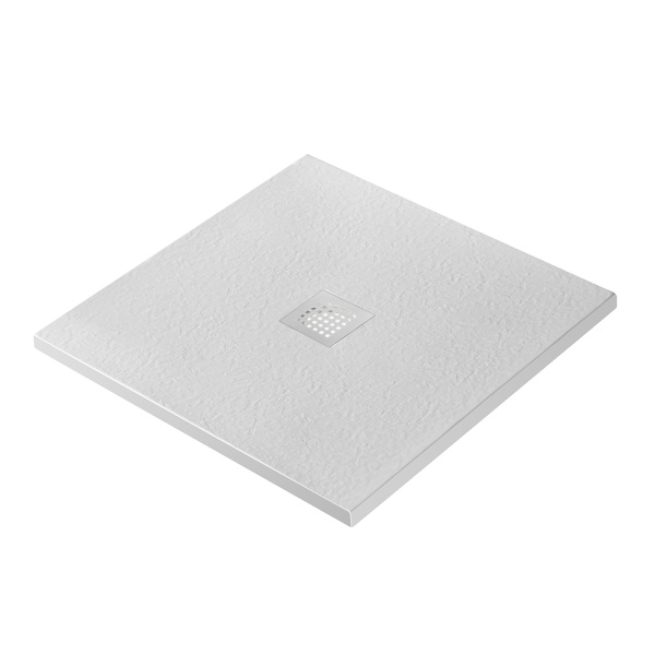 Душевой поддон низкий BelBagno Uno TRAY-MR-UNO-A-80-35-W-BO квадратный литьевой мрамор 80x80 белый