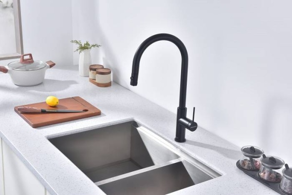 Смеситель для кухни Paulmark Galant Ga213077-AN с подключением к фильтру антрацит