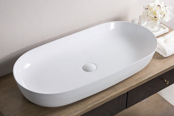 Раковина накладная овальная BelBagno  BB1349 фаянс цвет белый