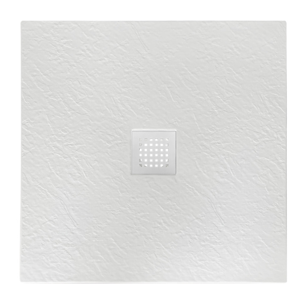 Душевой поддон низкий BelBagno Uno TRAY-MR-UNO-A-80-35-W-BO квадратный литьевой мрамор 80x80 белый