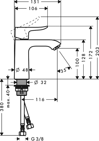 Смеситель для раковины Hansgrohe Metris 31084000 хром