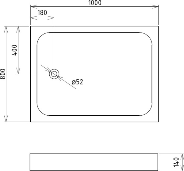 Душевой поддон низкий Gemy  ST15T прямоугольный акрил 100x80 белый