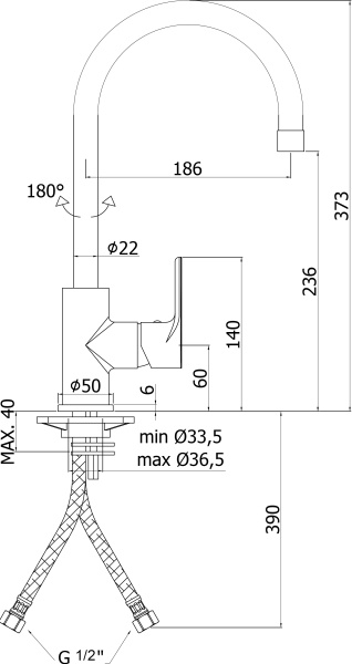 Смеситель для кухни Paffoni Green GR180CR без подключения к фильтру 