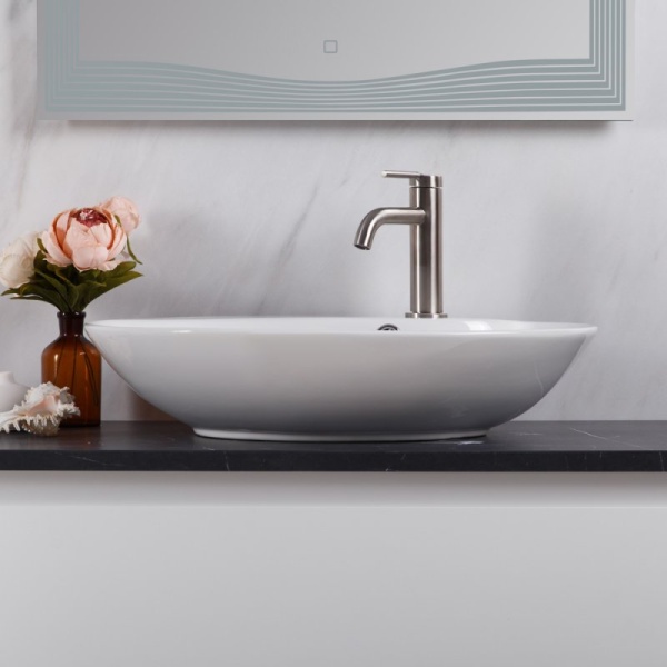 Раковина накладная овальная BelBagno  BB1370 фаянс цвет белый