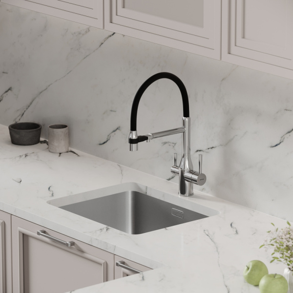 Смеситель для кухни Sancos Garda SC4009CH с подключением к фильтру хром/черный