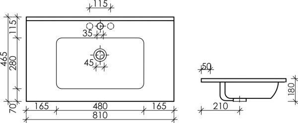 Раковина мебельная прямоугольная Ceramica Nova Element CN7005 фарфор цвет белый