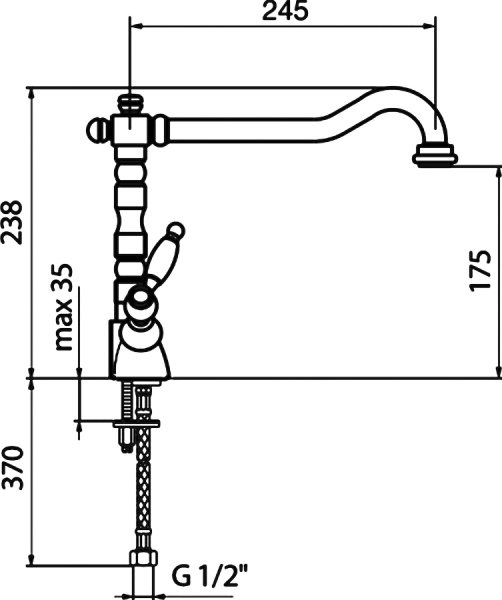 Смеситель для кухни Webert Dorian DO780102015 без подключения к фильтру хром