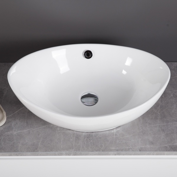 Раковина накладная овальная BelBagno  BB1087 фаянс цвет белый