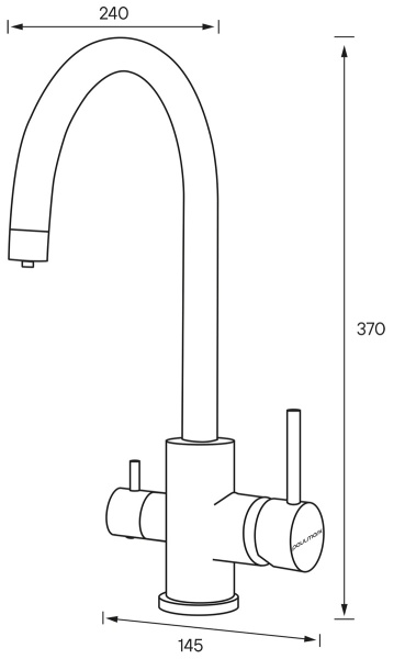 Смеситель для кухни Paulmark Essen Es213211-308 с подключением к фильтру чёрный матовый