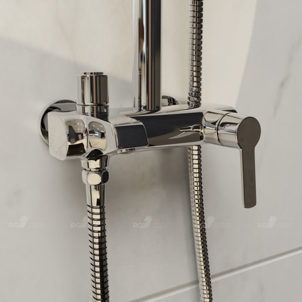 Душевая система со смесителем RGW Shower Panels 51140131-01 монтаж настенная без термостата хром