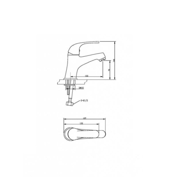 Смеситель для раковины Bravat Fit F1135188CP-RUS хром
