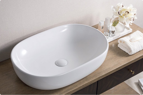 Раковина накладная овальная BelBagno  BB1084 фаянс цвет белый