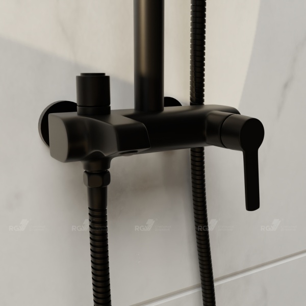Душевая система со смесителем RGW Shower Panels 51140131-04 монтаж настенная без термостата черный