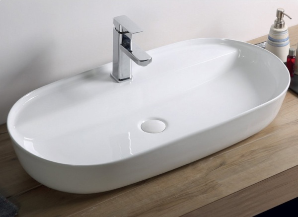 Раковина накладная овальная BelBagno  BB1347 фаянс цвет белый